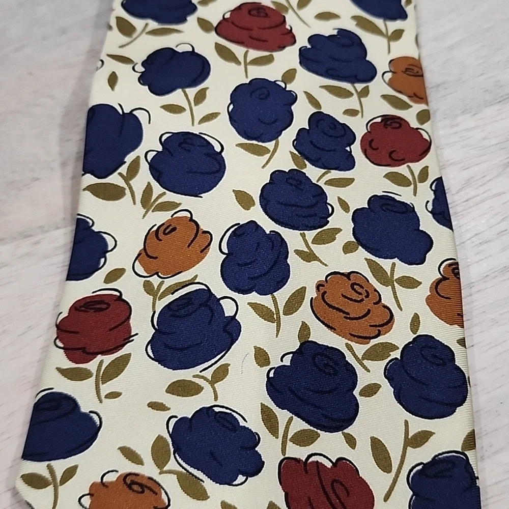 VALENTINO MADE IN ITALY MEN'S ELEGANT TIES BLUE BROWN